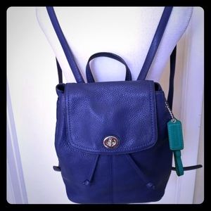 purple leather backpack purse